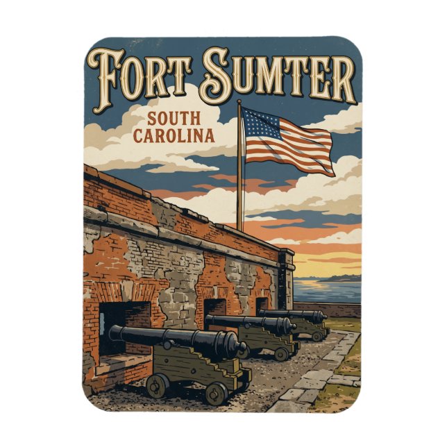 Ímã Monumento Nacional Forte Sumter EUA (Vertical)