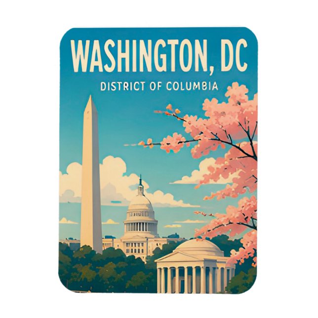 Ímã Monumentos do Capitólio do Céu de Washington DC (Vertical)