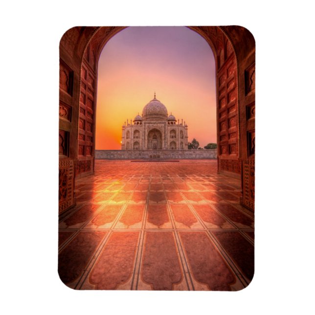 Ímã Monumentos | Taj Mahal, Índia à Sunset (Vertical)