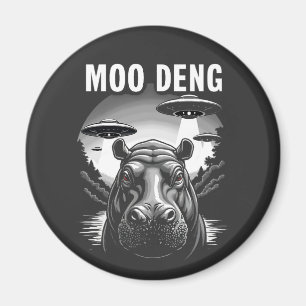 Imã Moo Deng Baby Pygmy Hippo UFO Aliens