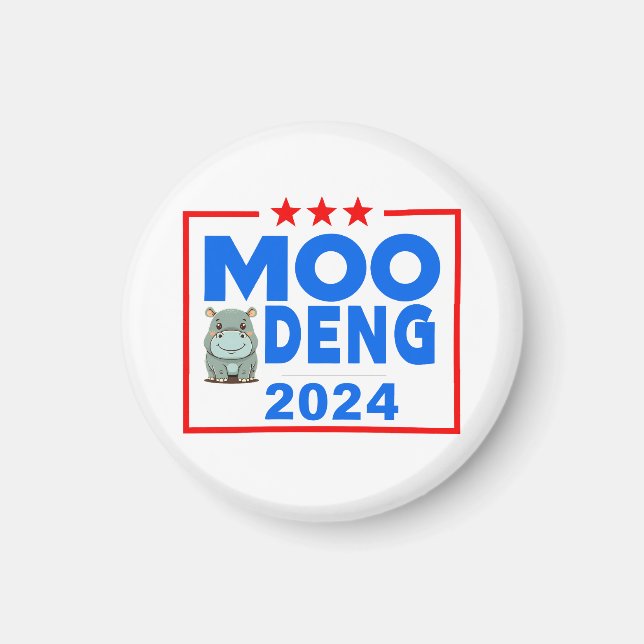 Imã Moo Deng Funny Election 2024 Cute Hippo (Frente)