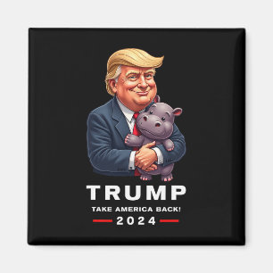 Imã Moo Deng Hippopotamus Support Donald Trump 2024 Fu