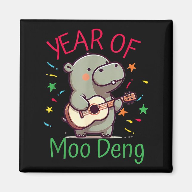 Imã Moo Deng Is A Pygmy Hip Happy New Year Funny  (Frente)