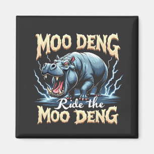 Imã Moo Deng Ride the Moo Deng Funny Hippo