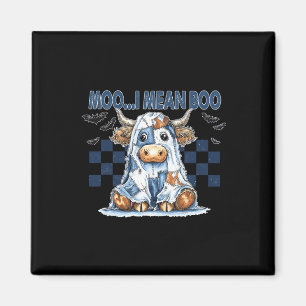 Imã Moo I quer dizer Boo Spooky Cow Halloween Spoo