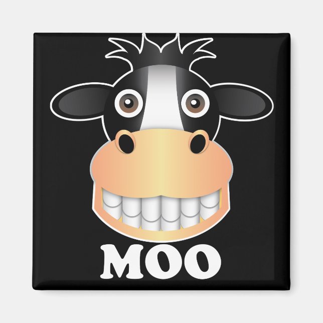 Imã Moo -  Magnet Quadrado de 2 Polegadas (Frente)