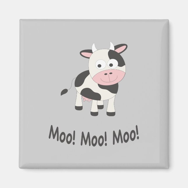 Imã Moo Moo Moo Cute Cartoon (Frente)