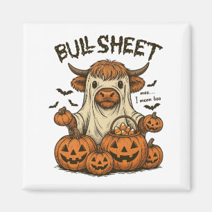 Imã Moo. Quero Dizer Boo Bullsheet Highland Cow Ghost