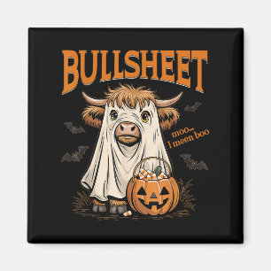 Imã Moo. Quero Dizer Boo Bullsheet Highland Cow Ghost