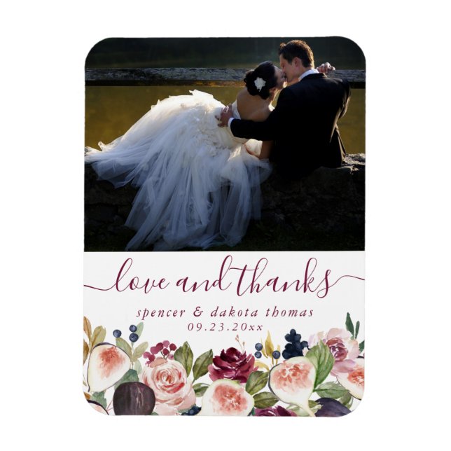 Ímã Moody Boho | Foto de Casamento de Mauve de EggPlan (Vertical)