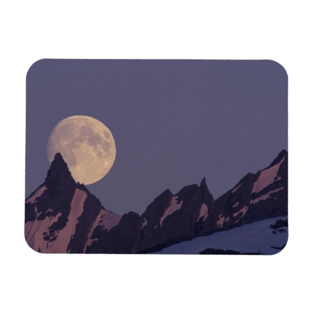 Ímã Moon Completo Sobe | Montanhas Chugach Alaska (Horizontal)