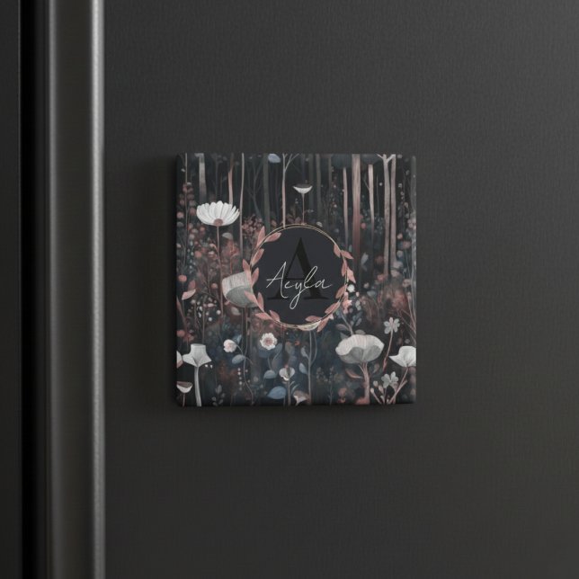 Imã Moonlight Monogramas Florestas Quimônicas Flores S (Criador carregado)