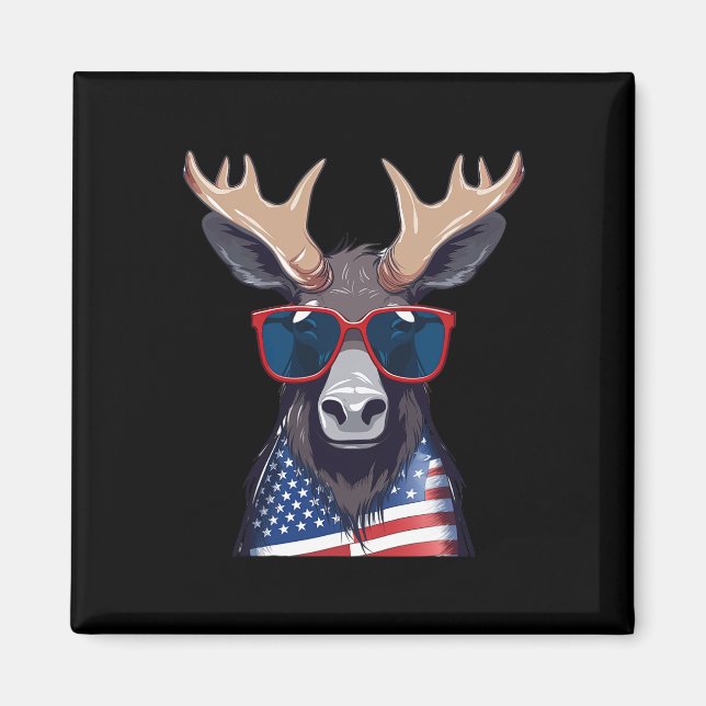 Imã Moose com Patriótica Independência Americana de Ba (Frente)