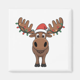 Imã Moose da árvore de Natal Luz Engraçada Xmas Moose