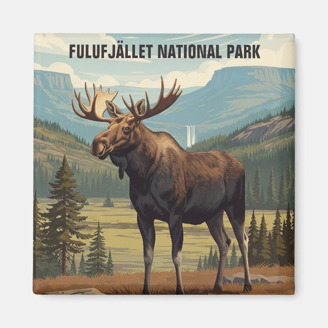 Imã Moose em Fulufjället National Park Suecia (Frente)