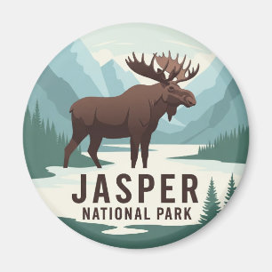 Imã Moose no Parque Nacional de Jasper, Viagem Canadá