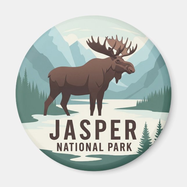 Imã Moose no Parque Nacional de Jasper, Viagem Canadá (Frente)