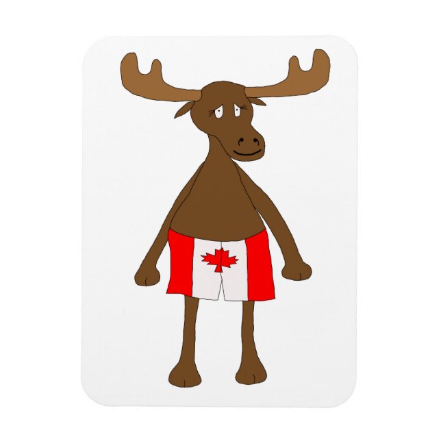 Ímã Moose vestindo boxers canadenses (Vertical)