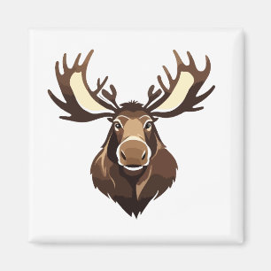 Imã Moose Vetor Art Animal Modern Urban City Graphic