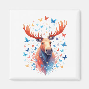 Imã Moose Vetor Pintura De Animais Divertidos Adorávei