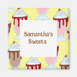 Imã Morango E Sorvetes De Chocolate