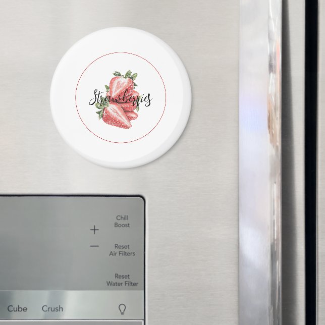 Imã Morangos Fruta Branca Vermelha   (In Situ (Fridge))