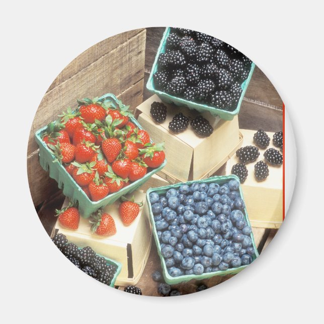 Imã Morangos Picados Frescos Airelas Airelas Airelas A (Frente)