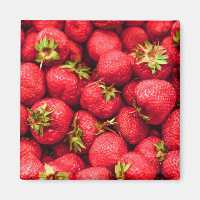 Imã Morangos Vermelho Delicioso Morango (Frente)