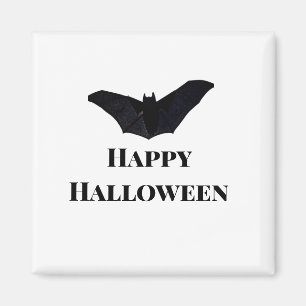 Imã Morcego preto feliz Halloween adicionar texto nome