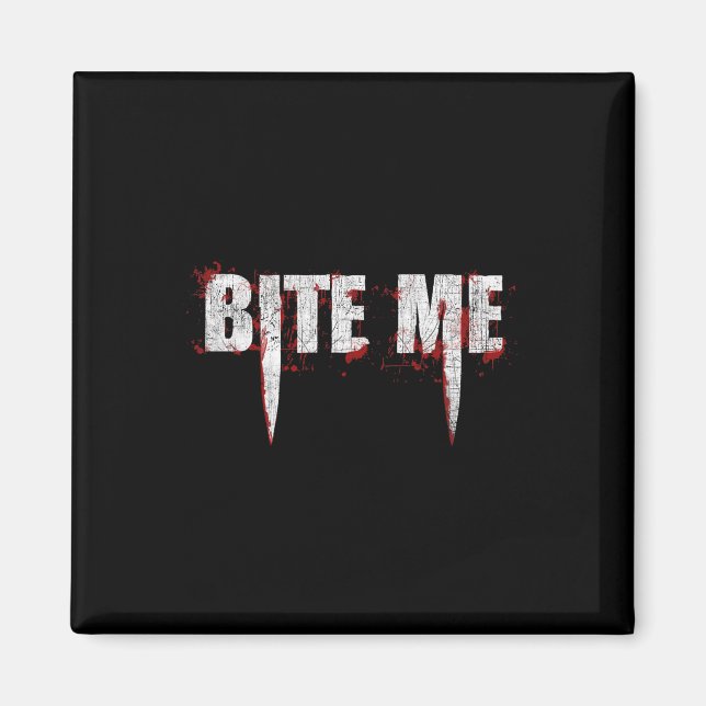 Imã Morda-me Dentes de Vampiro Maldito Halloween (Frente)