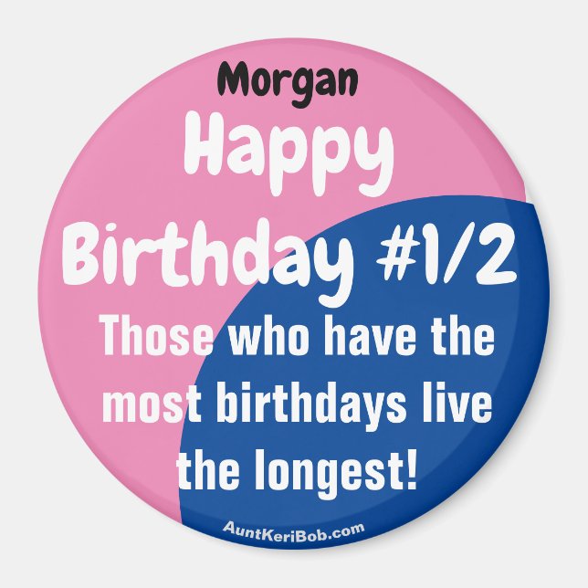 Imã Morgan Happy Birthday #1/2 Magnet (Frente)