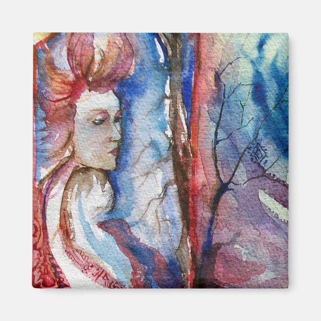 Imã MORGANA / Magia e Mistério, Fantasia Azul Rosa (Frente)