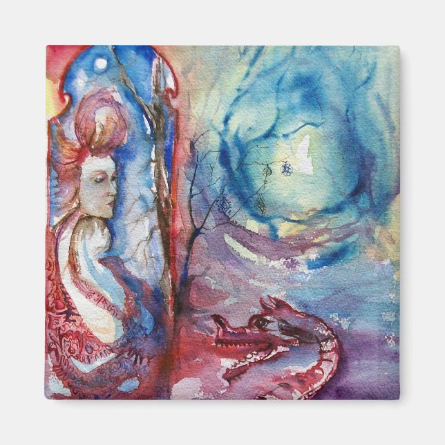 Imã MORGANA / Magia e Mistério, Fantasia Azul Rosa (Frente)