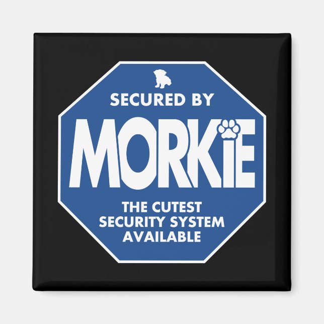 Imã Morkie-Segurança-Azul (Frente)