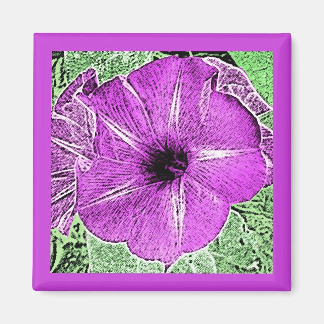Imã Morning Glory Block Impressão - ametista roxo (Frente)