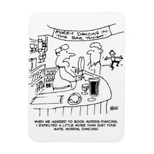 Ímã Morris Dancing em Pub. Dança tradicional morris