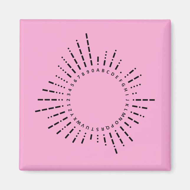 Imã Morse Code Alphabet – Pink STEM Edition (Frente)
