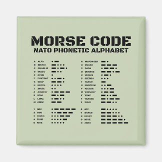 Imã Morse Code NATO Phonetic Alphabet Tactical A Z