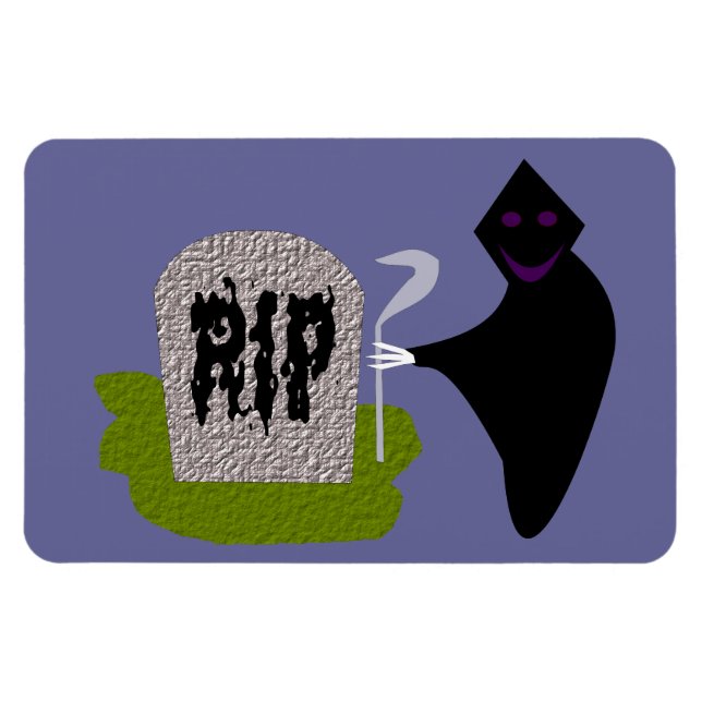 Ímã Morte no Cemitério do Halloween (Horizontal)