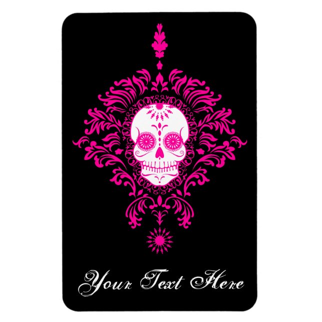 Ímã Morto Damask - Magneta de Crânio Personalizada (Vertical)
