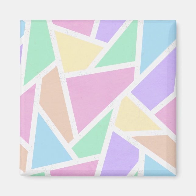 Imã Mosaico arco-íris de pastel (Frente)