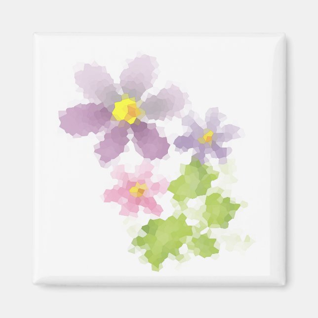 Imã Mosaico de flor 2 (Frente)