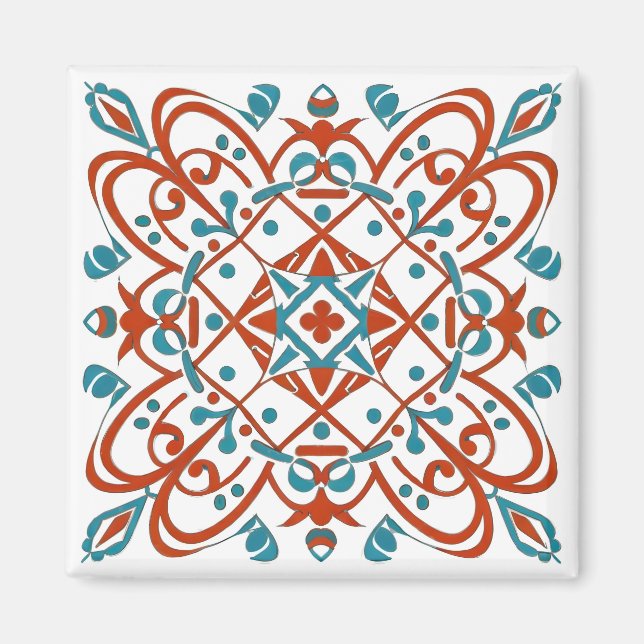 Imã mosaico de flores (Frente)