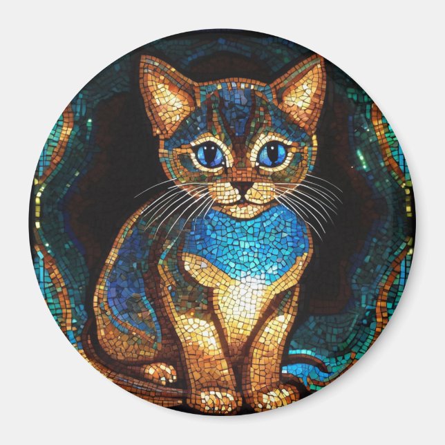 Imã Mosaico de Gato Cinto (Frente)