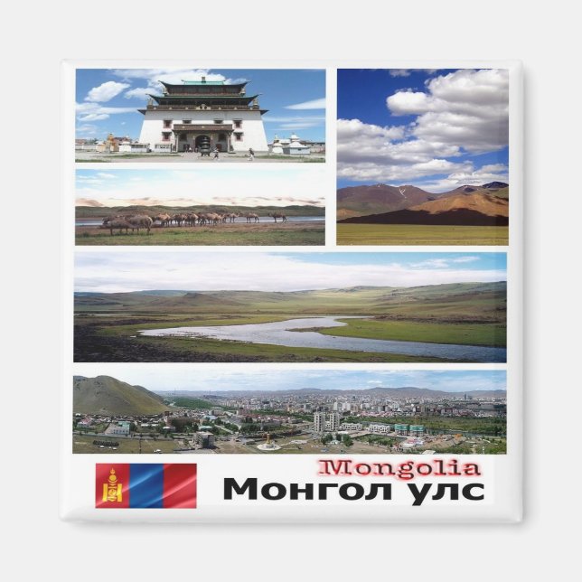 Imã Mosaico MONGOLIA zMN003, Ásia, frigorífico (Frente)
