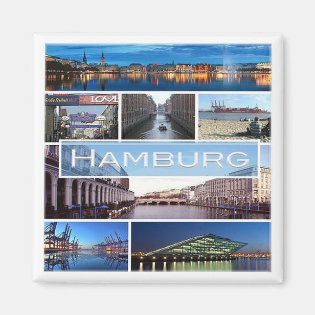 Imã Mosaico zDE003 de HAMBURG na Alemanha Europa, Frid (Frente)
