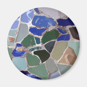 Imã Mosaicos do azul de Antoni Gaudi