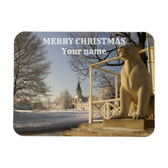 Ímã Moscou. Inverno. Escultura de leão (Horizontal)