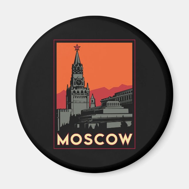 Imã moscou rússia kremlin art deco retro viagem (Frente)