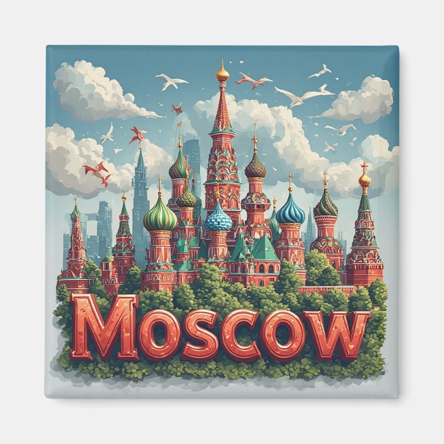 Imã 🧲 Moscou Rússia Lembrança de Férias 🇷🇺 (Frente)
